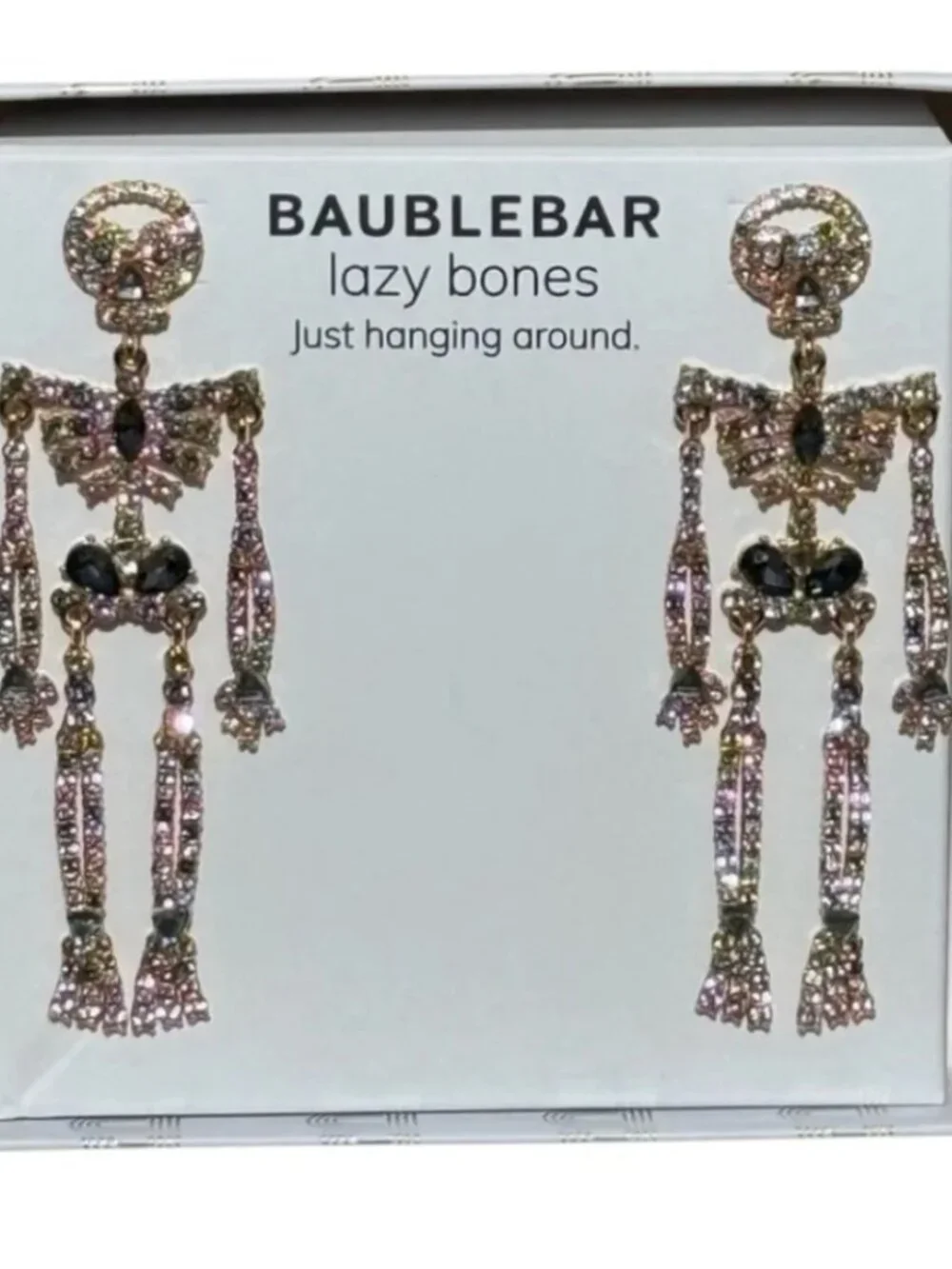BaubleBar Lazy Bones Just Hanging Around Dangling Earrings Dangle Drop NIB